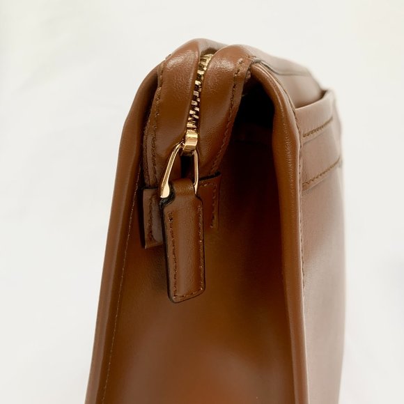 Gucci Metallic Print Logo Smooth Leather Clutch in Brown NEW IN BOX WITH DUSTBAG - Picture 5 of 11